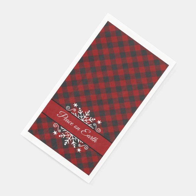 Serviette En Papier Plaid and snowflack custom (Coin)