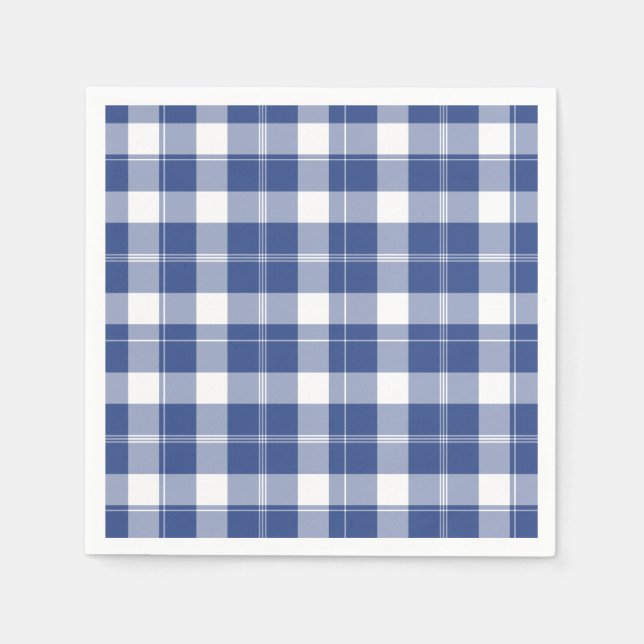 Serviette En Papier Plaid Bleu Pour Hanoukka Papier Vacances Naples (Devant)