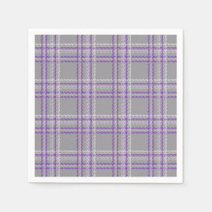 Serviette En Papier Plaid classique tartan. Gris, lilas