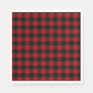 Serviette En Papier Plaid de buffle rouge et noir