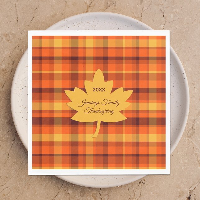 Serviette En Papier Plaid de Thanksgiving Maple (Créateur téléchargé)