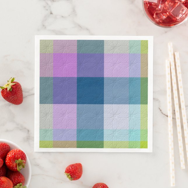 Serviette En Papier Plaid Décoratif (En situation)