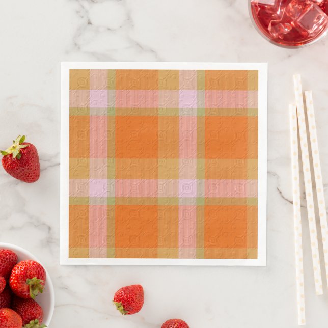 Serviette En Papier Plaid Décoratif (En situation)