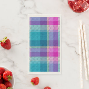 Serviette En Papier Plaid Décoratif
