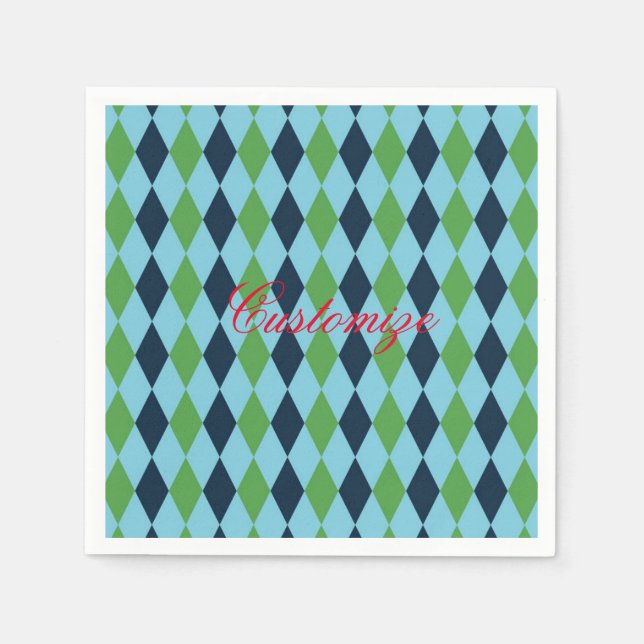Serviette En Papier Plaid diamant Rockabily Thunder_Cove (Devant)