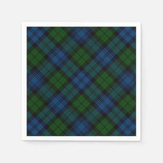 Serviette En Papier Plaid Green Christmas Holidays Rustic Tartan Papie (Devant)