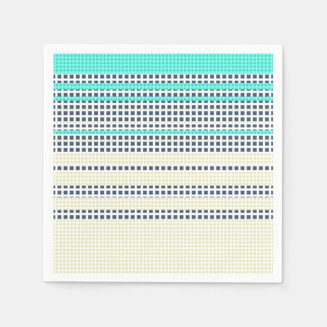 Serviette En Papier Plaid gris turquoise (Devant)