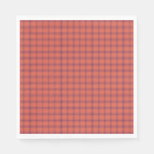 Serviette En Papier Plaid orange