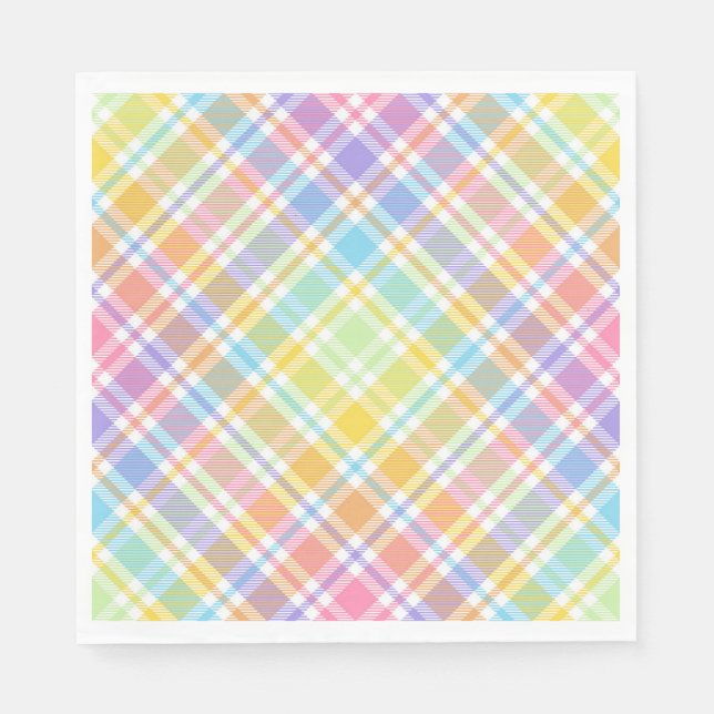 Serviette En Papier Plaid Pastel (Devant)