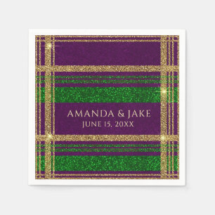 Serviette En Papier Plaid personnalisé Mardi Gras