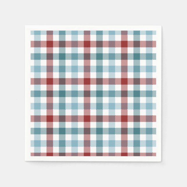 Serviette En Papier Plaid Pour Noël Mots Vacances Papier Napkin (Devant)