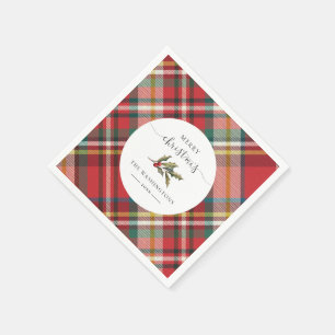 Serviette En Papier Plaid Red Rustic Joyeux Noël Farmhouse Papier