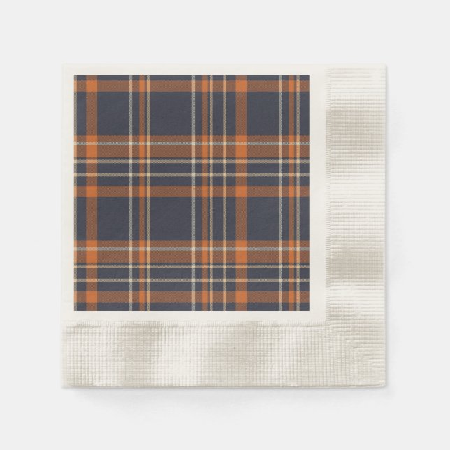 Serviette En Papier Plaid rustique Noël/hiver (Devant)