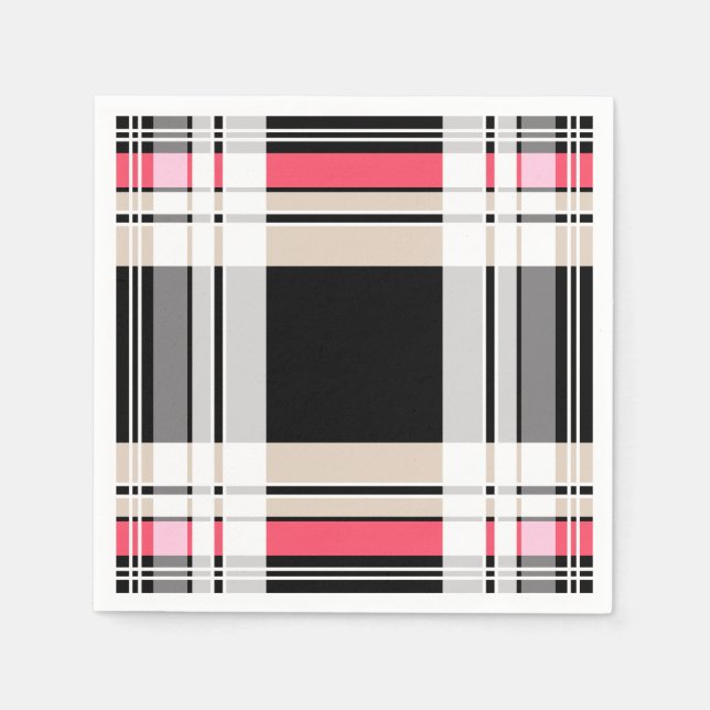 Serviette En Papier Plaid, tartan (Devant)