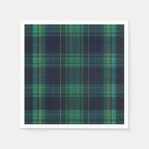 Serviette En Papier Plaid Tartan vert et bleu