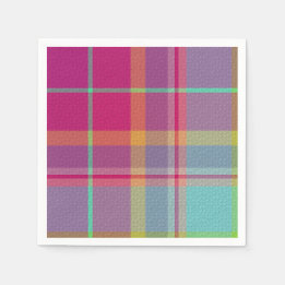 Serviette En Papier Plaid With Design Added  Napkins