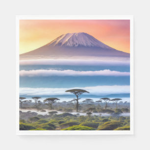 Serviette En Papier Plaines Nature Savannah Extérieur Paysage Calme Ar