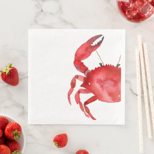 Serviette En Papier Plaisir Artisan Crabe Rouge Dîner Au Gâteau Coloré