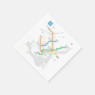 Serviette En Papier Plan de métro léger STM Montréal blanc HD