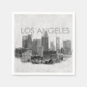 Serviette En Papier Plan d'horizon de la ville de Los Angeles