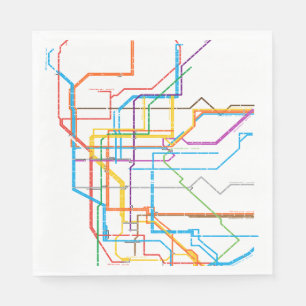 Serviette En Papier Plan du métro de la ville