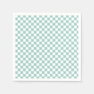 Serviette En Papier Planche à roulettes à carreaux bleus rétro deux ra