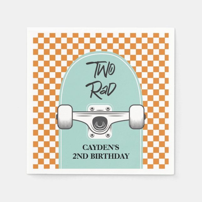 Serviette En Papier Planche à roulettes Two Rad 2e anniversaire (Devant)