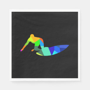 Serviette En Papier Planche à voile colorée surf