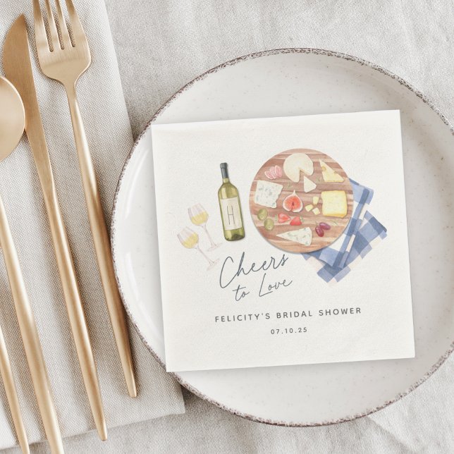 Serviette En Papier Planche de Charcuterie Vin & Fromage À l'amour (Créateur téléchargé)