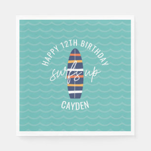 Serviette En Papier Planche de surf et vagues Fête d'anniversaire Surf