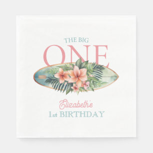 Serviette En Papier Planche de surf florale The Big One 1er anniversai
