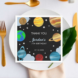 Serviette En Papier Planètes de fête d'anniversaire dans l'espace gala