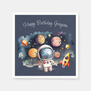 Serviette En Papier Planètes de l'espace extra-atmosphérique Bleu