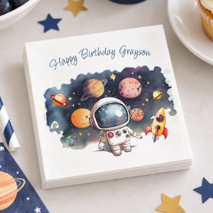 Serviette En Papier Planètes de l'espace Garçon Fête d'anniversaire