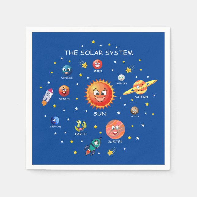Serviette En Papier Planètes du système solaire (Devant)