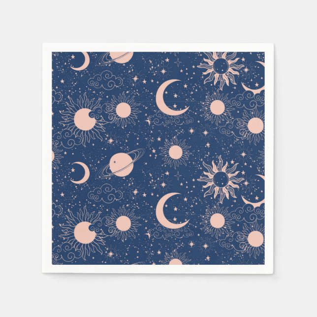 Serviette En Papier Planètes et étoiles Motif (Devant)