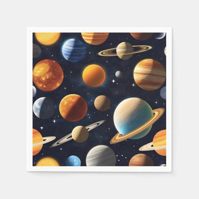 Serviette En Papier Planètes spatiales 2 (Devant)