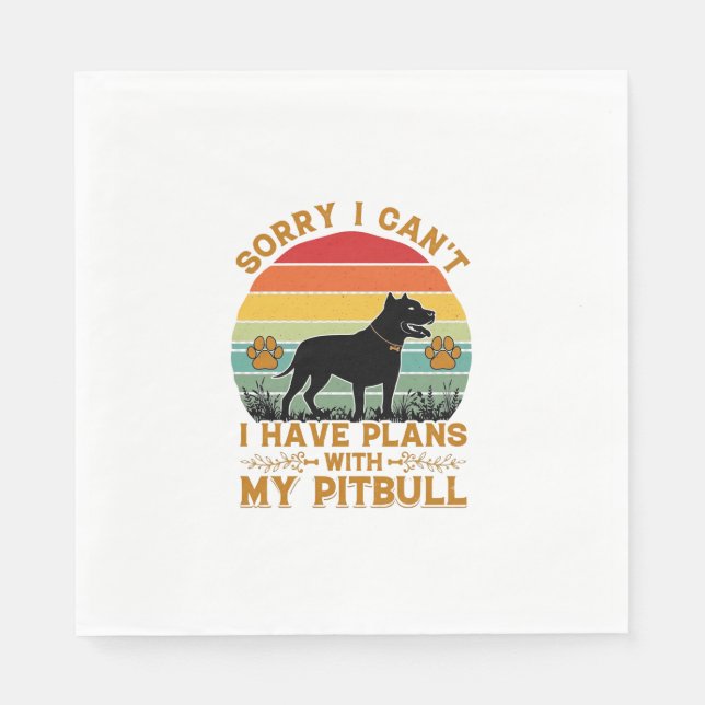 Serviette En Papier Plans de boîtier Chien Pitbull Rétro Coucher de so (Devant)