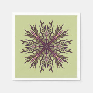 Serviette En Papier Plante à œil psychédélique - Mandala botanique sur