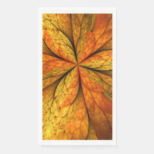 Serviette En Papier Plante d'automne, Abstrait moderne Fractal Art Lea