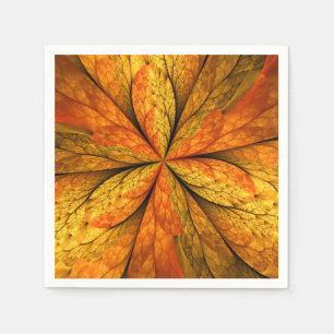 Serviette En Papier Plante d'automne, art abstrait fractal feuille mod