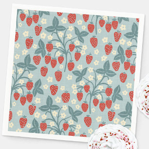 Serviette En Papier Plante de fraise de style vintage