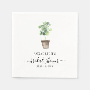 Serviette En Papier Plante en pot Bohème Chic Lavis de mariage