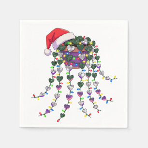 Serviette En Papier Plante tropicale festive en pot portant un chapeau