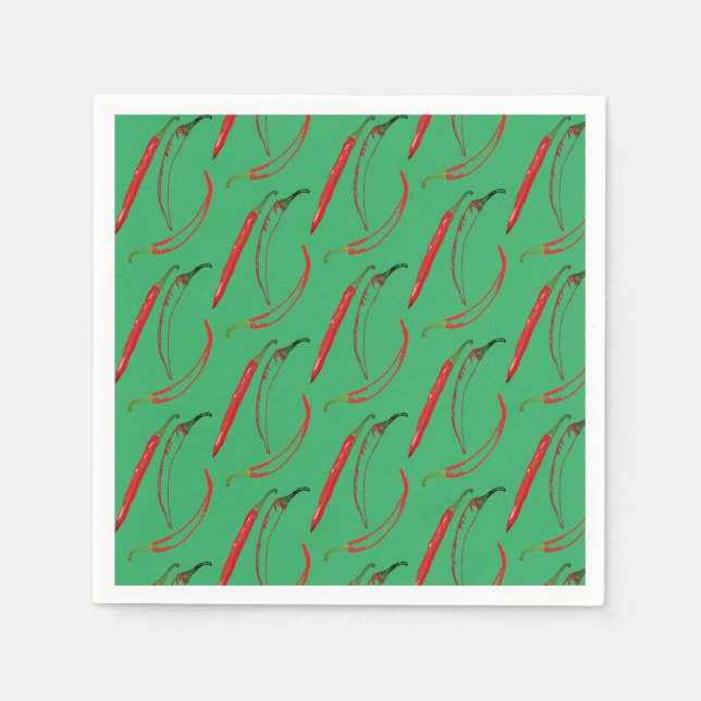 Serviette En Papier Plantes chili Hot Peppers (Devant)