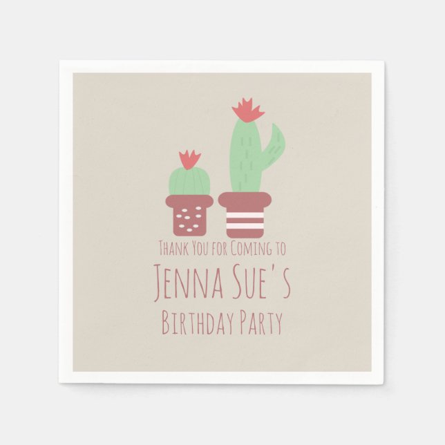 Serviette En Papier Plantes de cactus modernes en pot pour fête d'anni (Devant)