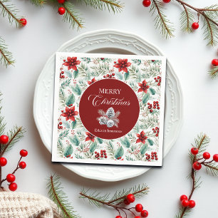 Serviette En Papier Plantes de Noël pour la fête de Noël d'entreprise