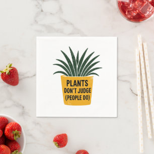 Serviette En Papier Plantes drôles ne jugent pas l'art de tampon encre