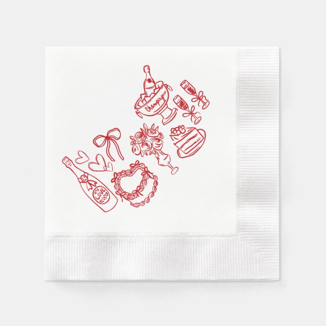 Serviette En Papier Plaque d'amour Coquette (Devant)