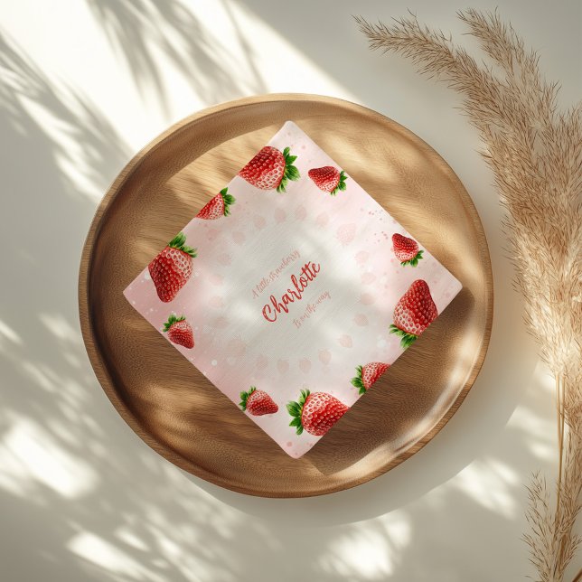 Serviette En Papier Plaque de Baby shower de fraises (Créateur téléchargé)